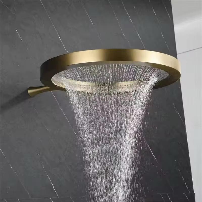 MAX Faucets Luxury Round Shower Head, – Brushed Gold