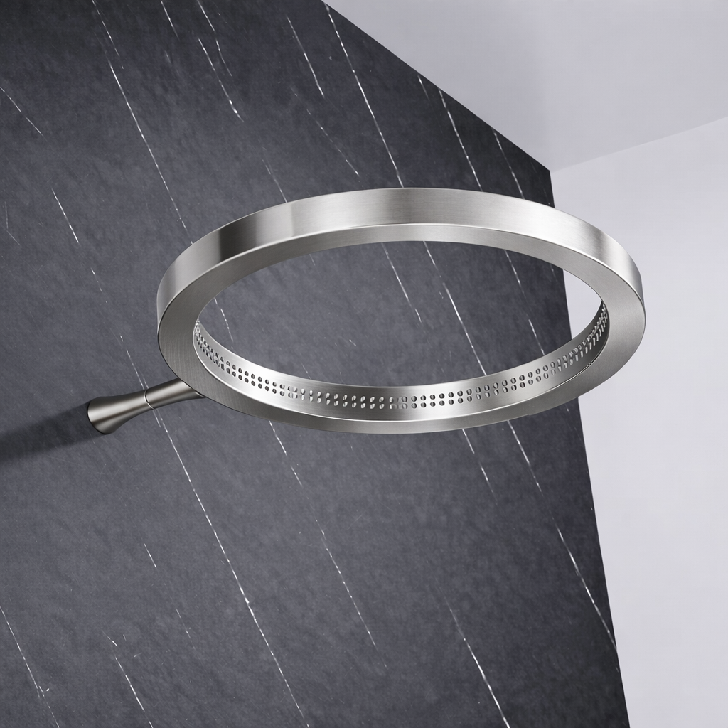 MAX Faucets Luxury Round Shower Head – Brushed Nickel 