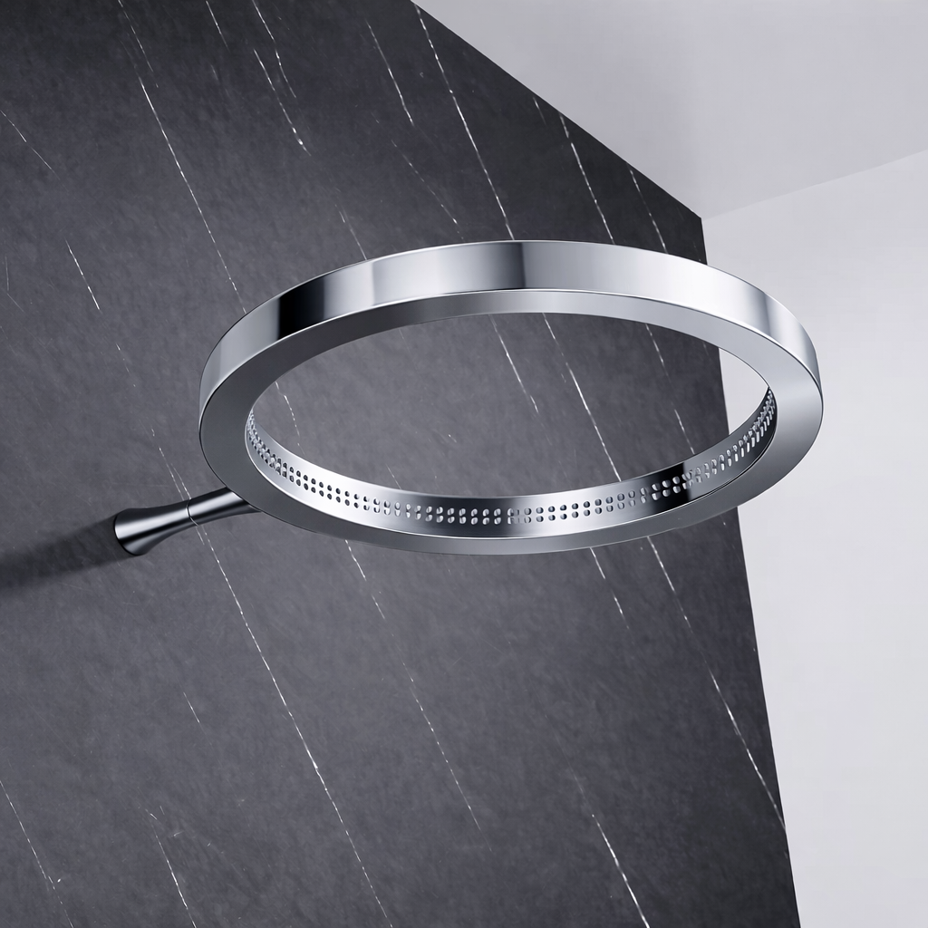 MAX Faucets Luxury Round Shower Head, Chrome
