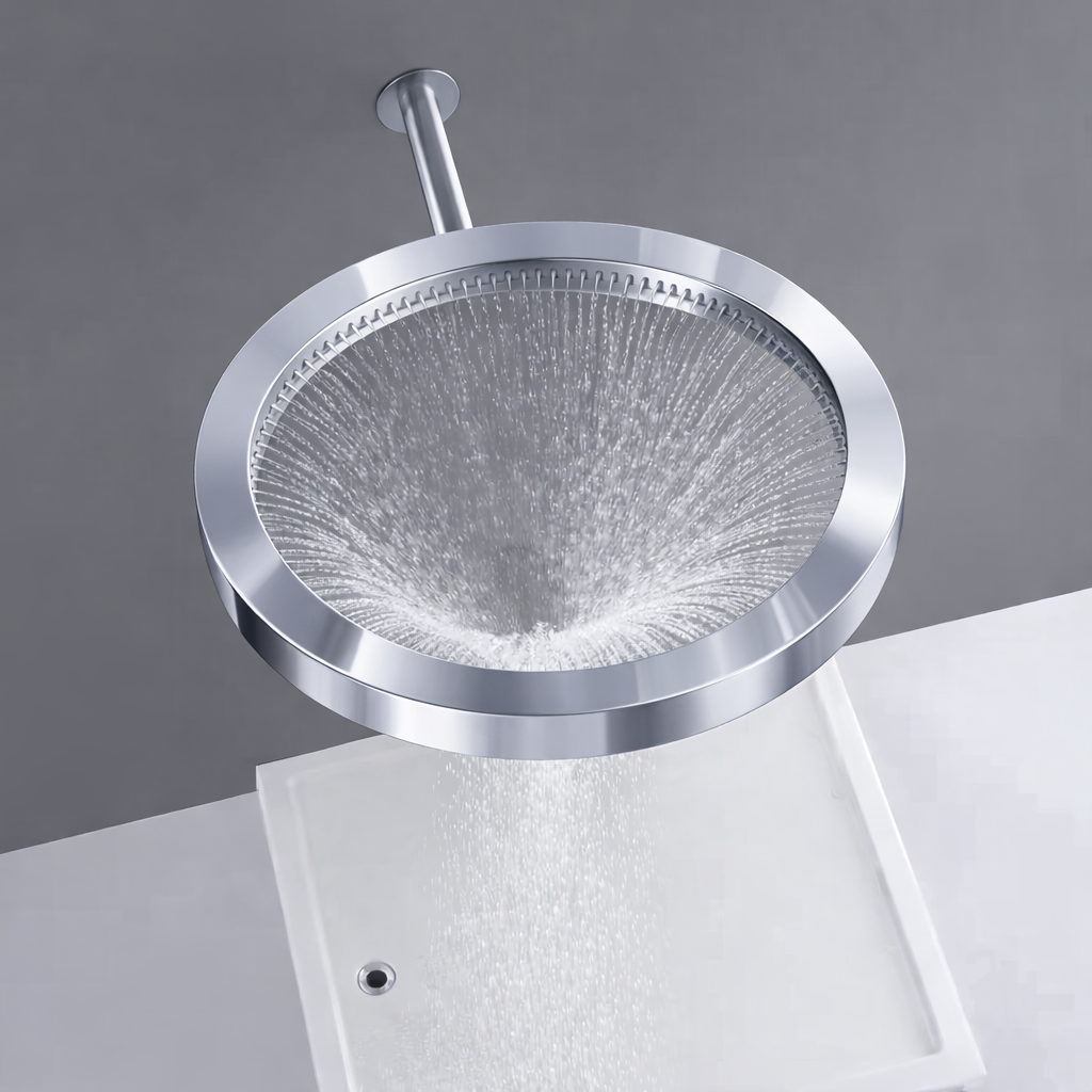 MAX Faucets Luxury Round Shower Head, Chrome