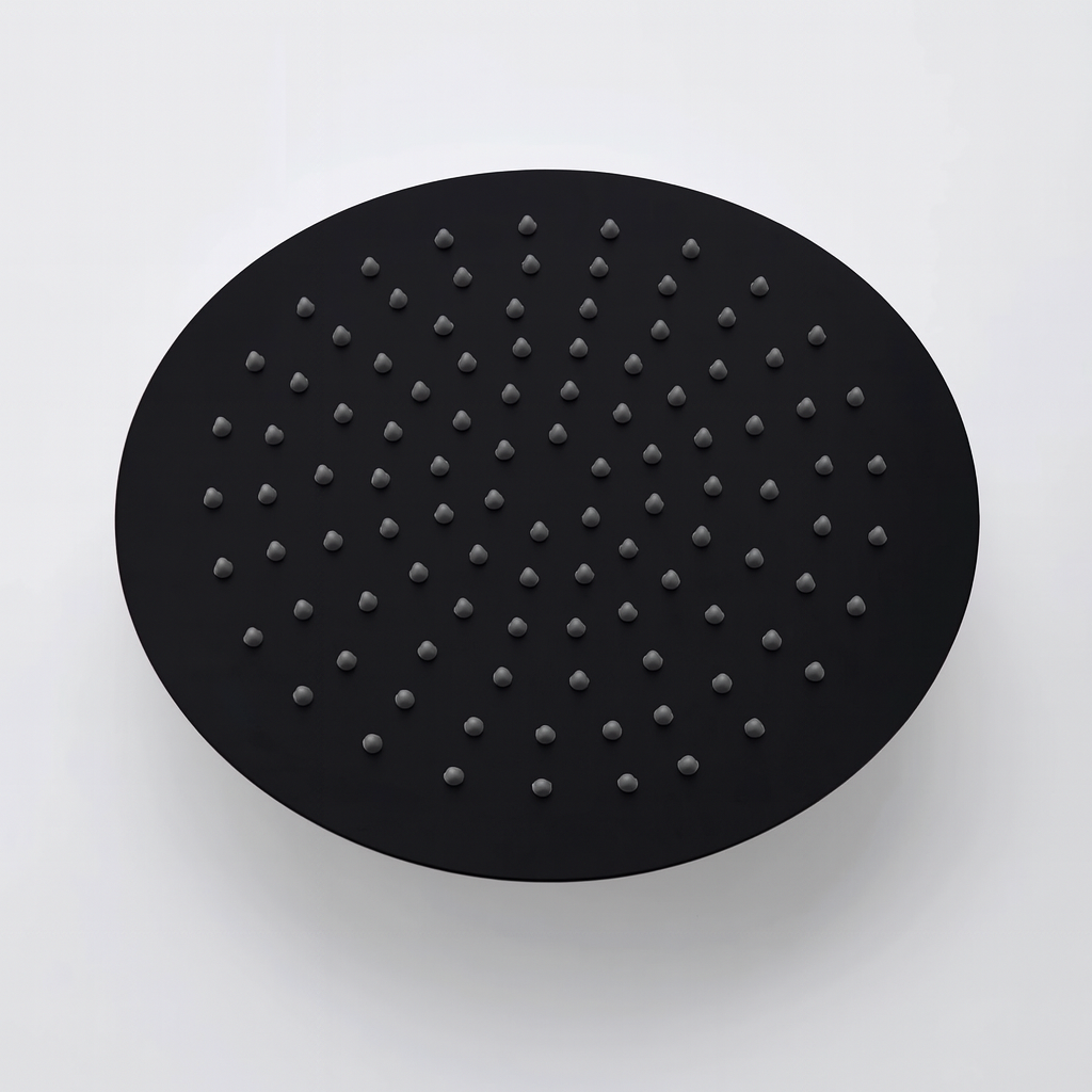 MAX Faucets Matte Black Round Shower Head – Ultra-Thin 10" YM-133R-MB