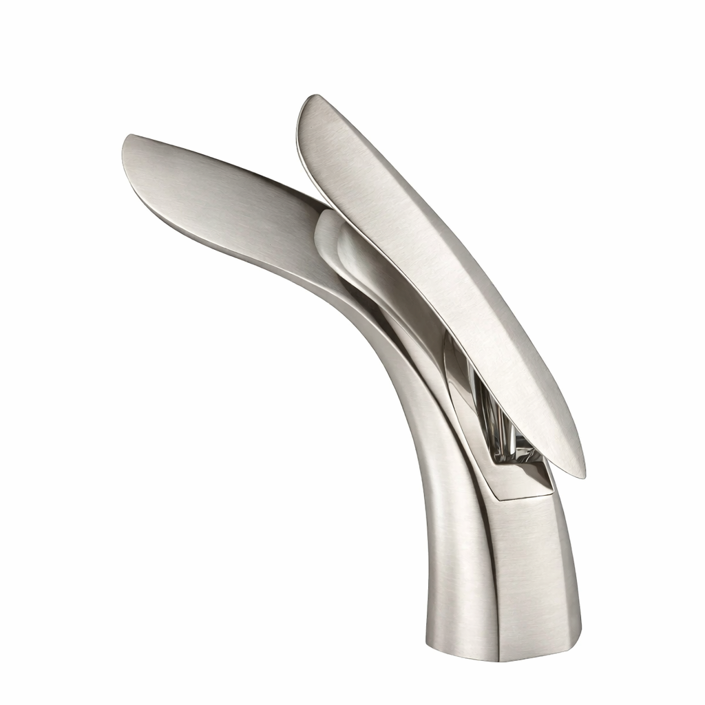 MAX Faucets | Modern Single Handle Bathroom Faucet – Elegant Brushed Nickel Finish, Stylish Design