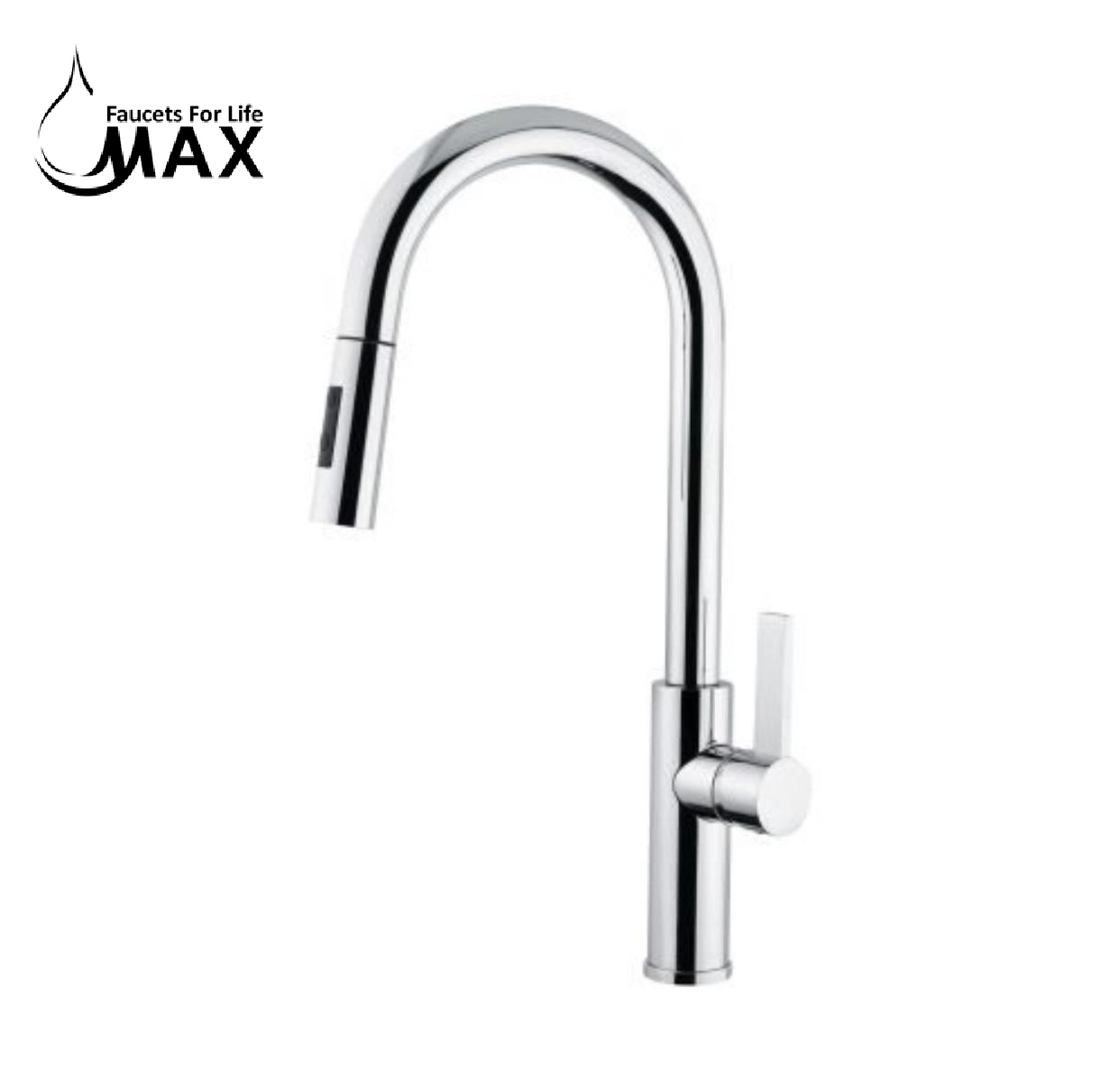 Pull-Out Kitchen Faucet – Single Handle, Chrome, 18” High-Arc NA-9276-C