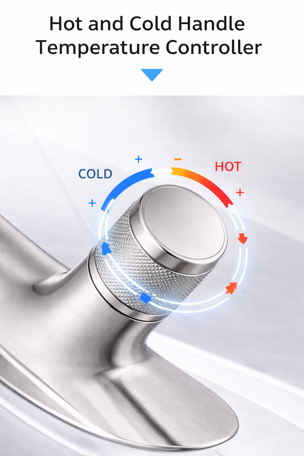 MAX Faucets® Side Knob Waterfall Bathroom Faucet – Brushed Nickel Contemporary Design