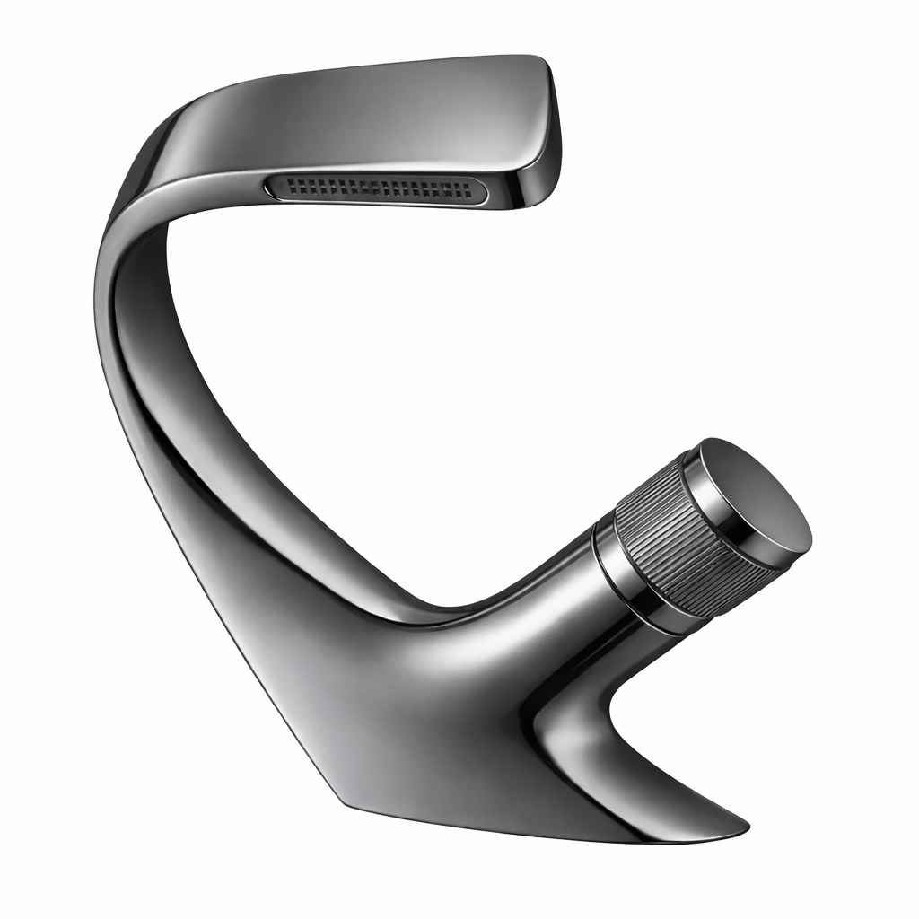 MAX Faucets® Side Knob Waterfall Bathroom Faucet – Gun Gray Contemporary Design