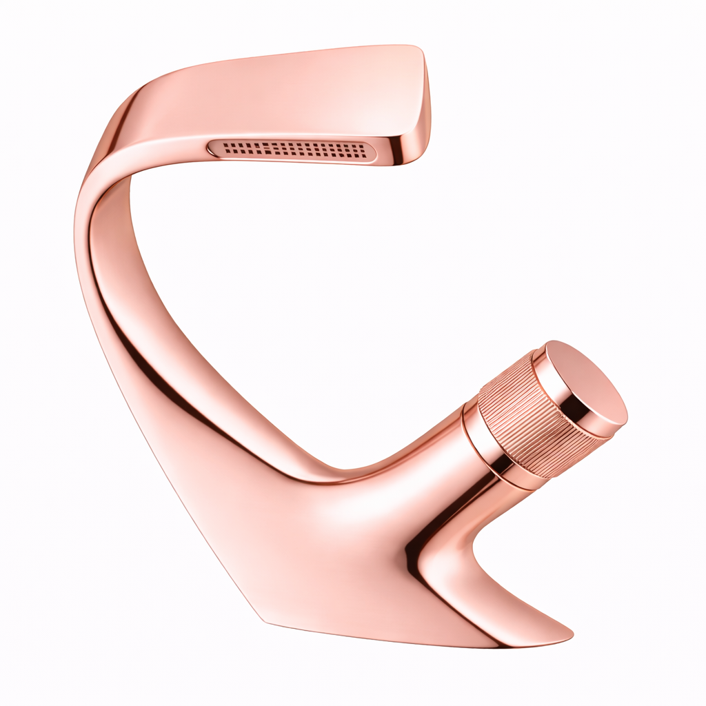 MAX Faucets® Side Knob Waterfall Bathroom Faucet – Rose Gold Contemporary Design