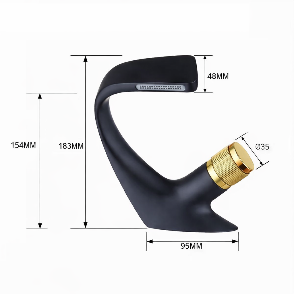 MAX Faucets® Side Knob Waterfall Bathroom Faucet – Size