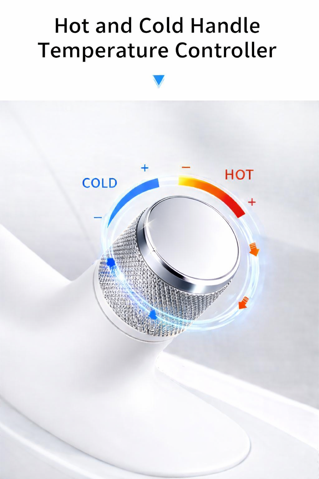 MAX Faucets® Side Knob Waterfall Bathroom Faucet – White Body with Chrome Knob Contemporary Design