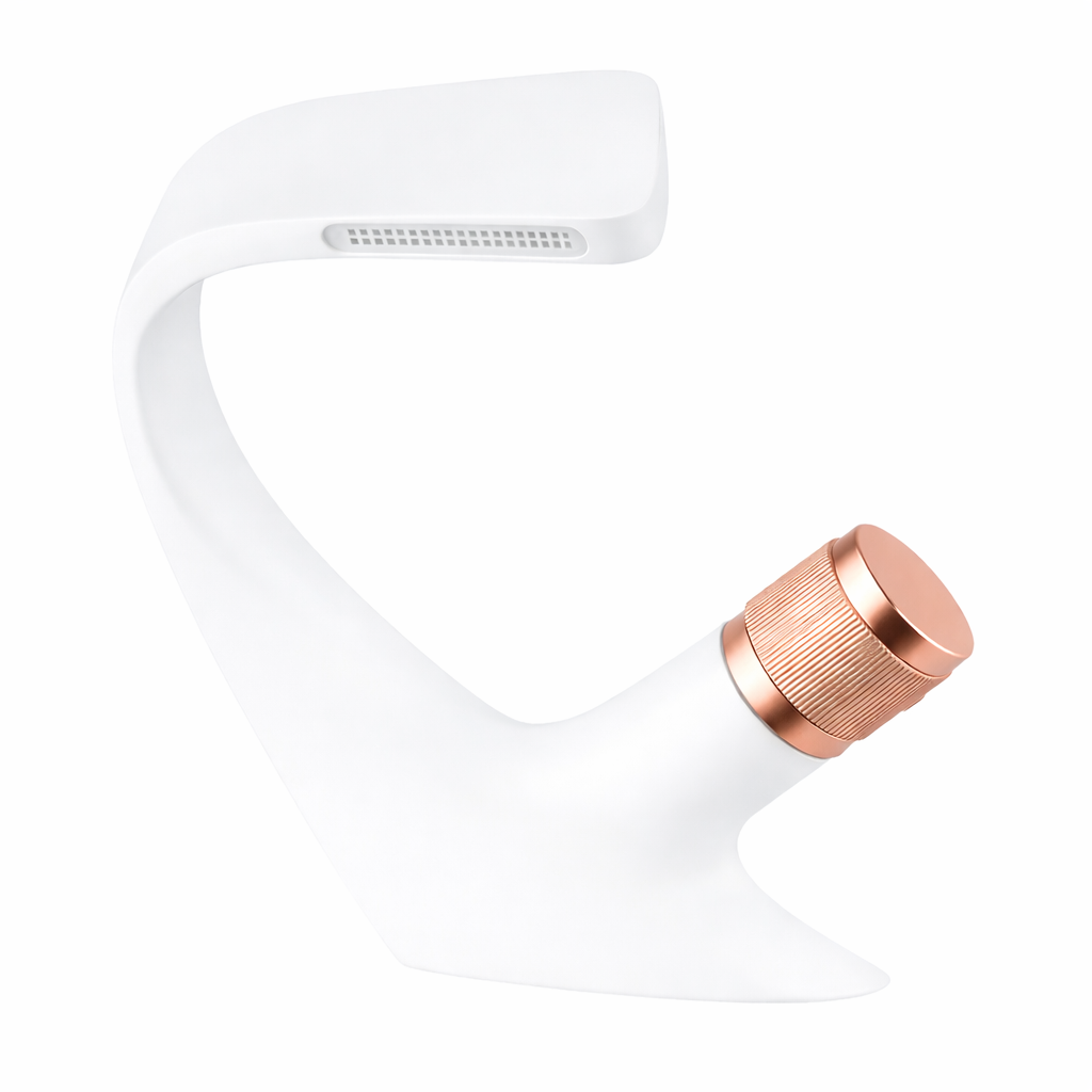 MAX Faucets® Side Knob Waterfall Bathroom Faucet – White Body with Rose Gold Knob
