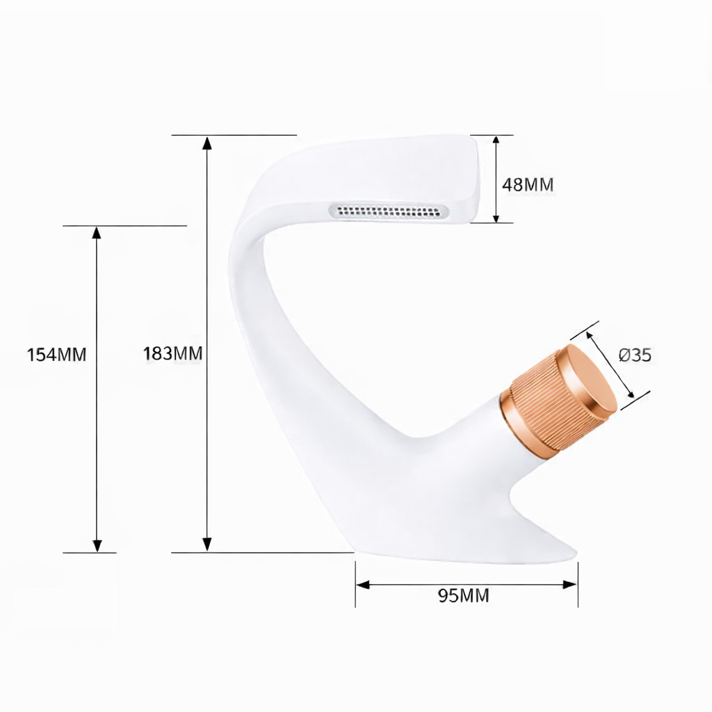 MAX Faucets® Side Knob Waterfall Bathroom Faucet – White Body with Rose Gold Knob SIZE