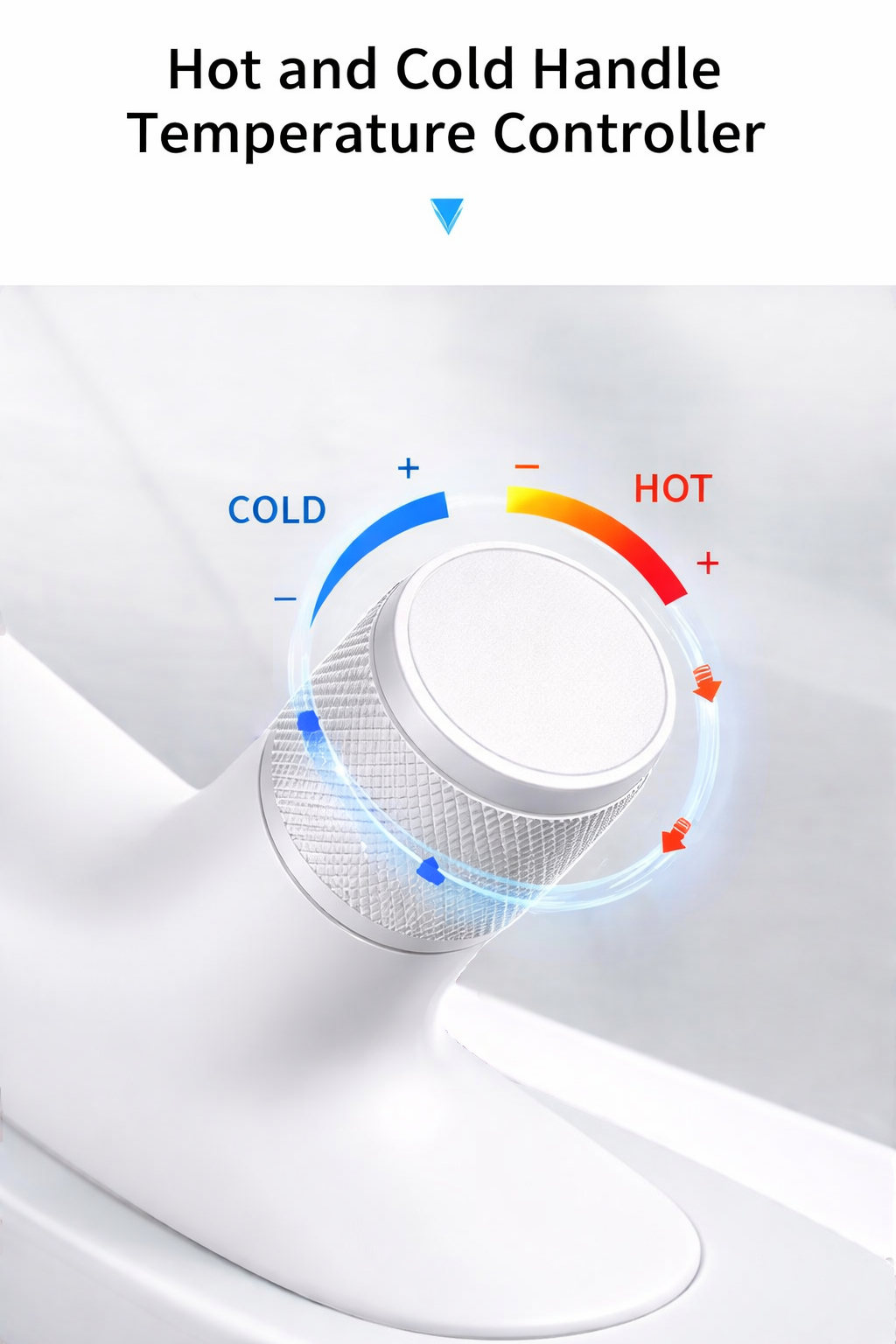 MAX Faucets® Side Knob Waterfall Bathroom Faucet – White Contemporary Design