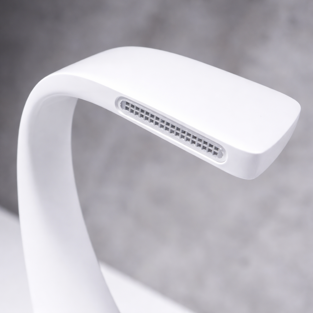 MAX Faucets® Side Knob Waterfall Bathroom Faucet – White Contemporary Design