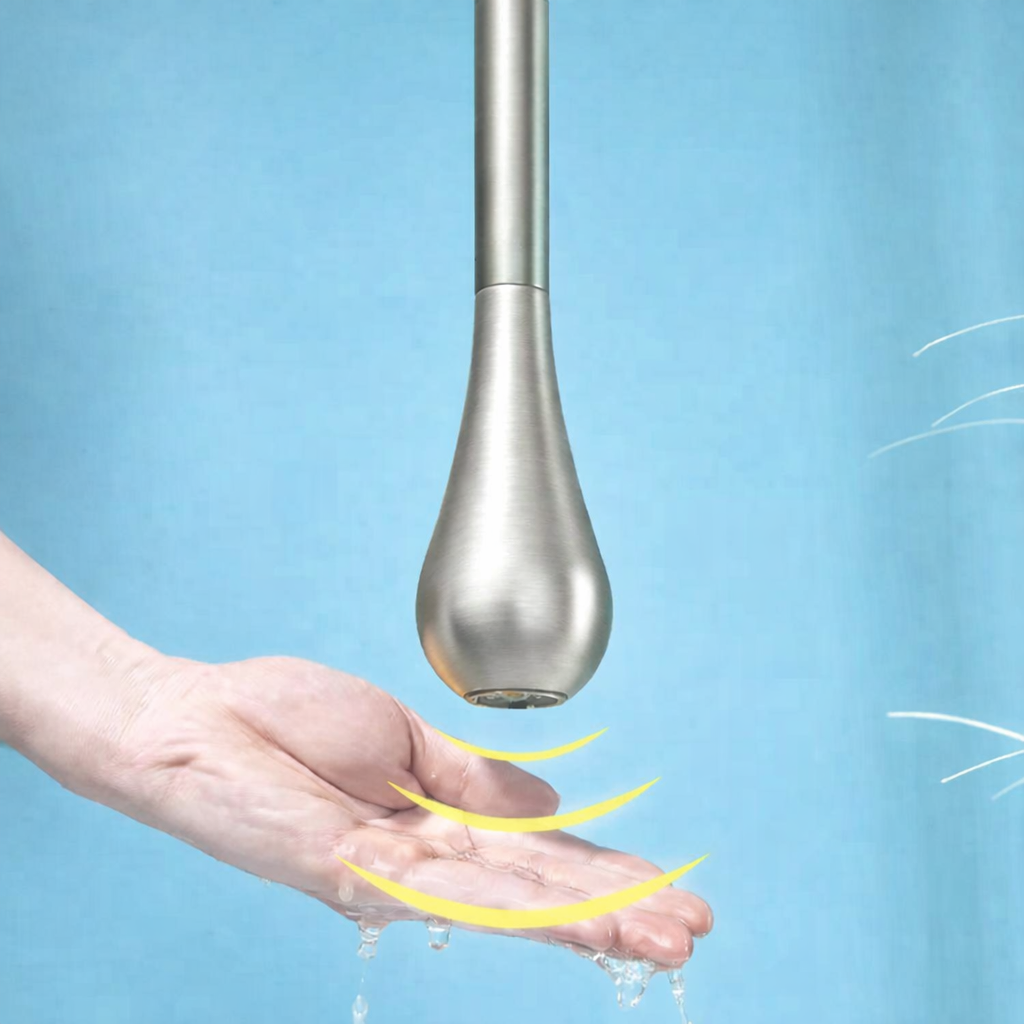 MAX Faucets Smart Touchless Ceiling-Mounted Bathroom Faucet – Brushed Nickel Finish