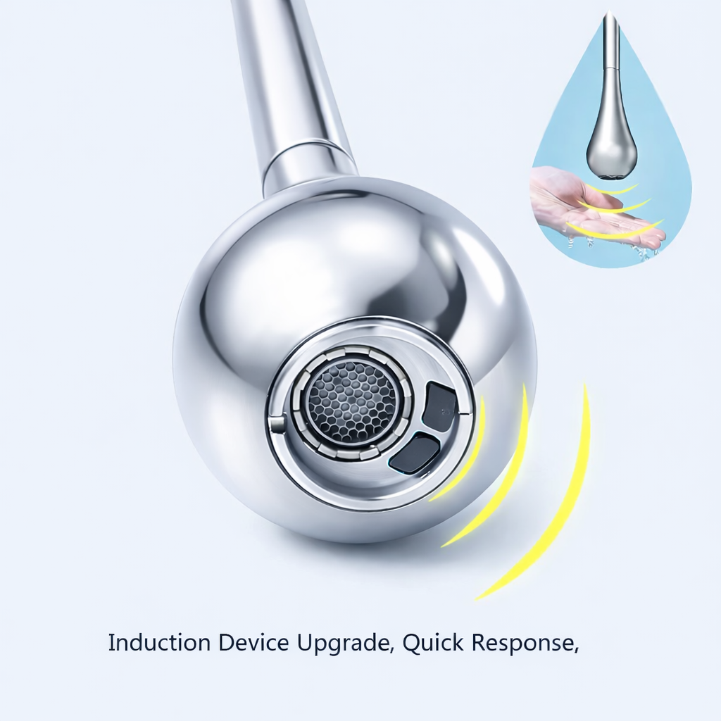 MAX Faucets | Smart Touchless Ceiling-Mounted Bathroom Faucet – Chrome Finish