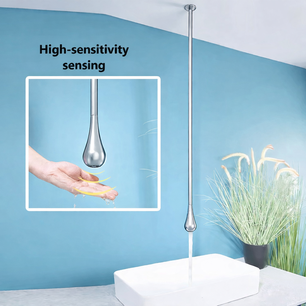 MAX Faucets | Smart Touchless Ceiling-Mounted Bathroom Faucet – Chrome Finish