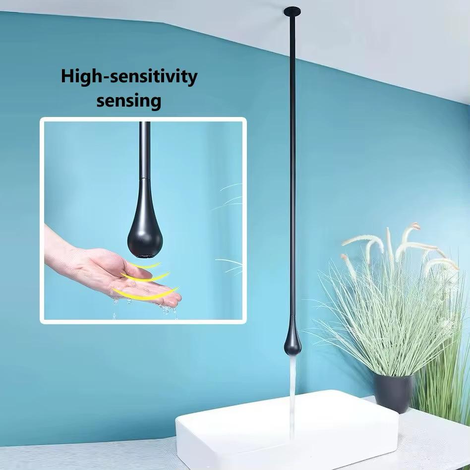MAX Faucets Smart Touchless Ceiling-Mounted Bathroom Faucet – Matte Black Finish