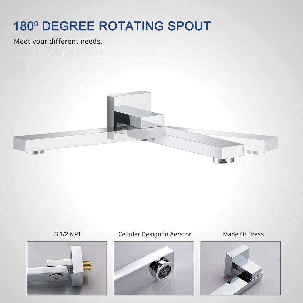 MAX Faucets – Swinging Tub Spout Filler, 10” Wall-Mounted (Chrome Finish) SKU: YM-095-C