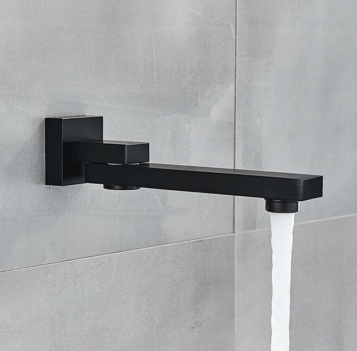MAX Faucets – Swinging Tub Spout Filler, 10” Wall-Mounted (Matte Black Finish) SKU: YM-095-MB