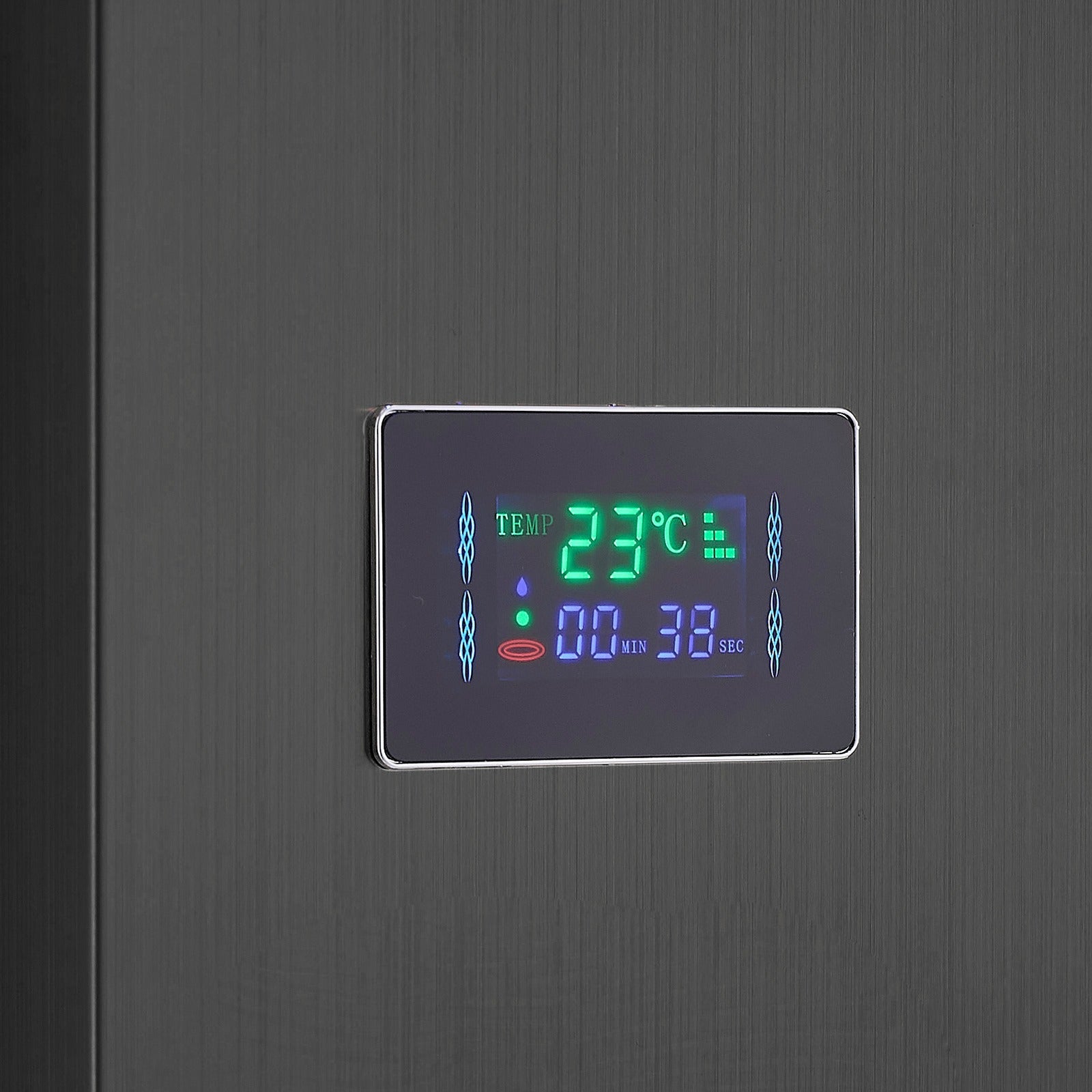 MAX Faucets Thermostatic Rainfall Shower Panel System – 6 Functions with 8 Massage Jets, Handheld Shower & Digital Display | Black Finish BM-SP12611-B