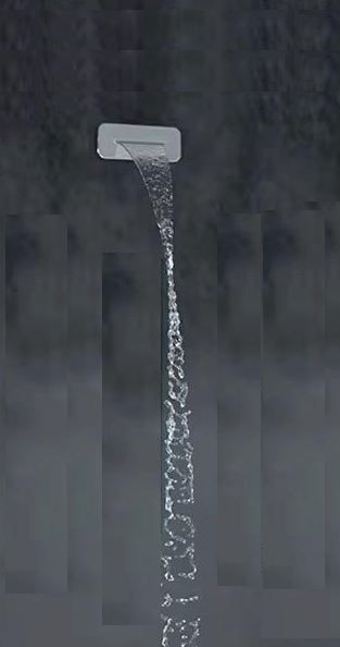 Polished chrome waterfall bathtub spout by MAX Faucets luxury ceiling shower system