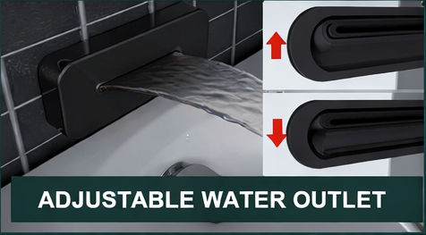 MAX Faucets Waterfall Movable Tub Spout Filler – Wall-Mounted, 180° Swivel, Matte Black Finish
