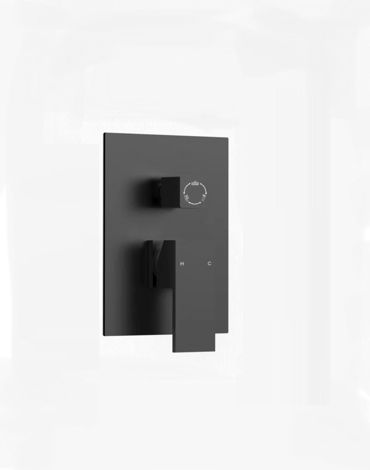 MAX Faucets Replacement Shower Valve Plate with Handle and Knob – Matte Black