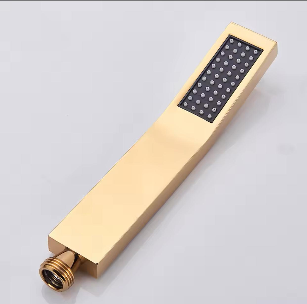 Brushed Gold Square Design Handheld Shower Sprayer