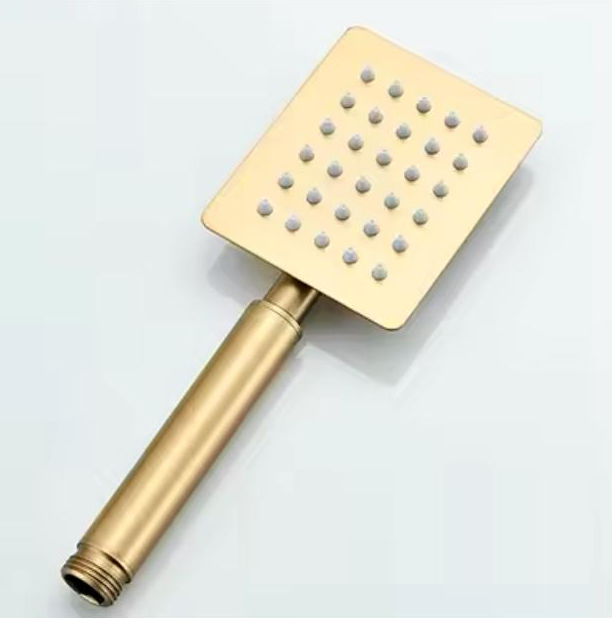 Modern Square Handheld Shower Sprayer – High-Pressure Hand Shower (Brushed Gold)
