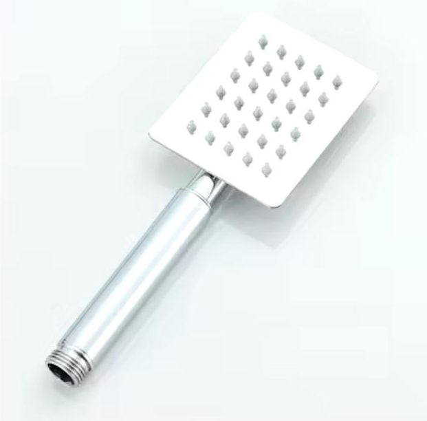 MAX Faucets Modern Square Handheld Shower Sprayer – High-Pressure Hand Shower (Chrome)