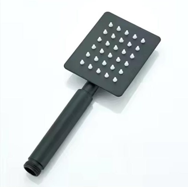 MAX Faucets Modern Square Handheld Shower Sprayer – High-Pressure Hand Shower (Matte Black)