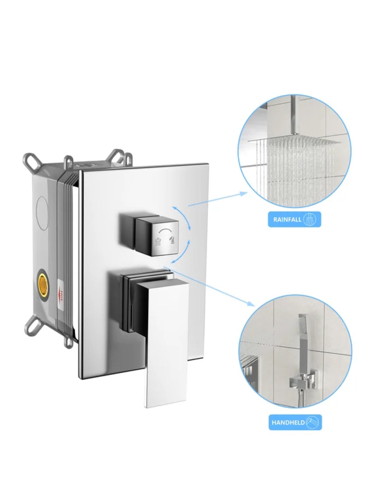 Pressure Balance Shower Valve Two Function Chrome Finish