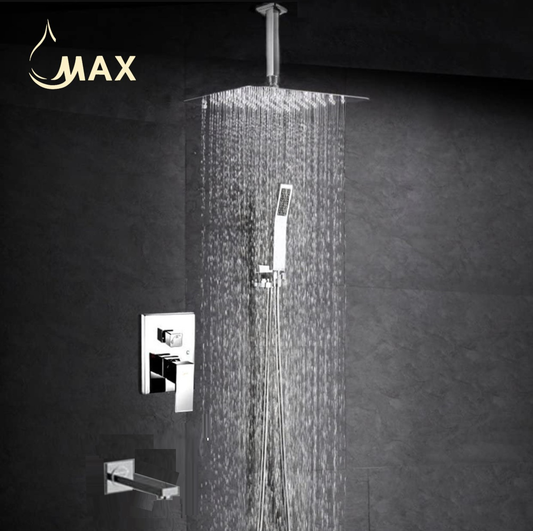 Ceiling Tub Shower System Three Functions With Valve Chrome Finish