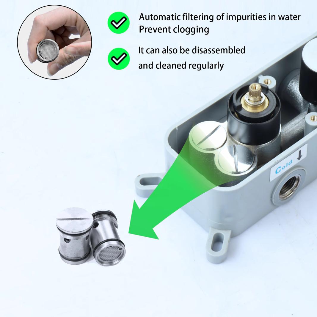 MAX Faucets | Chrome Pressure Balance Thermostatic Shower Valve – 3-Function with Knob Control