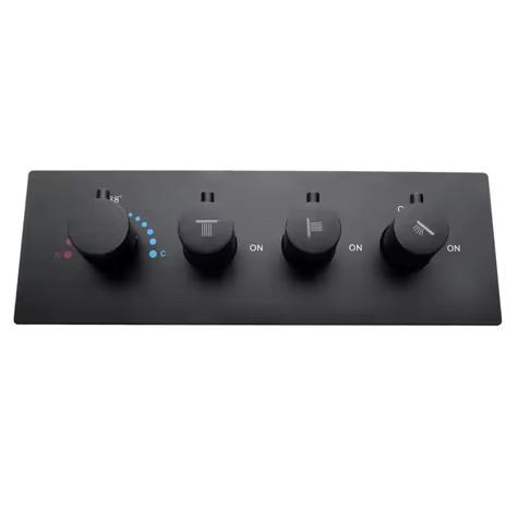MAX Faucets | Matte Black Pressure Balance Thermostatic Shower Valve – 3-Function with Knob Control