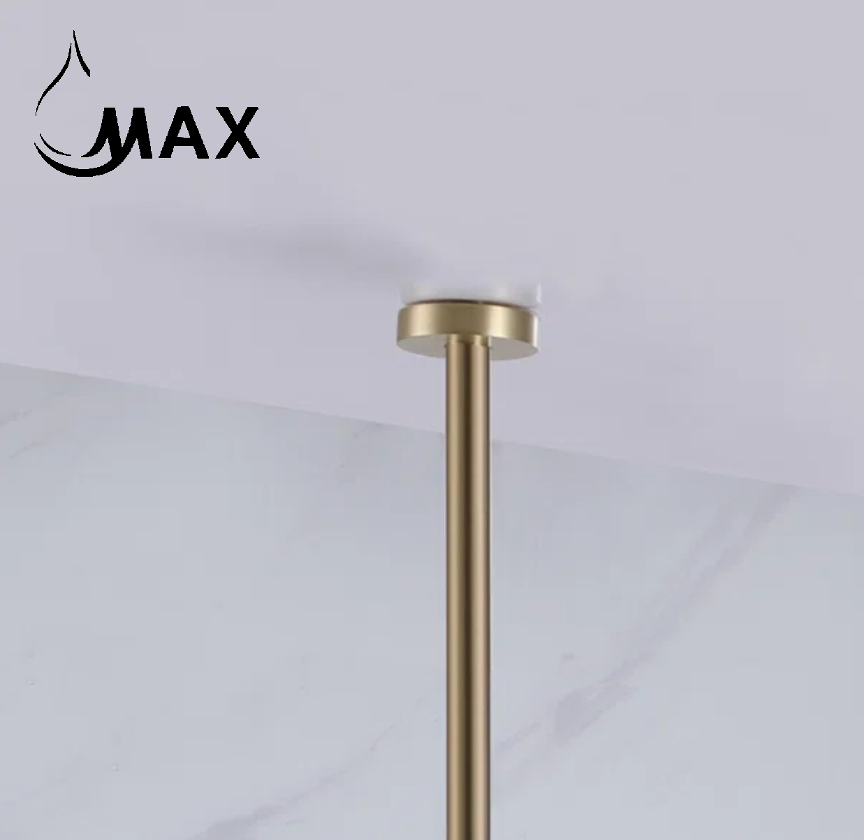 Ceiling Bathroom Faucet With Wall Mounted Hand Control Brushed Gold Finish
