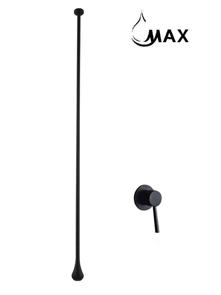 Ceiling Bathroom Faucet With Wall Mounted Hand Control Matte black Finish