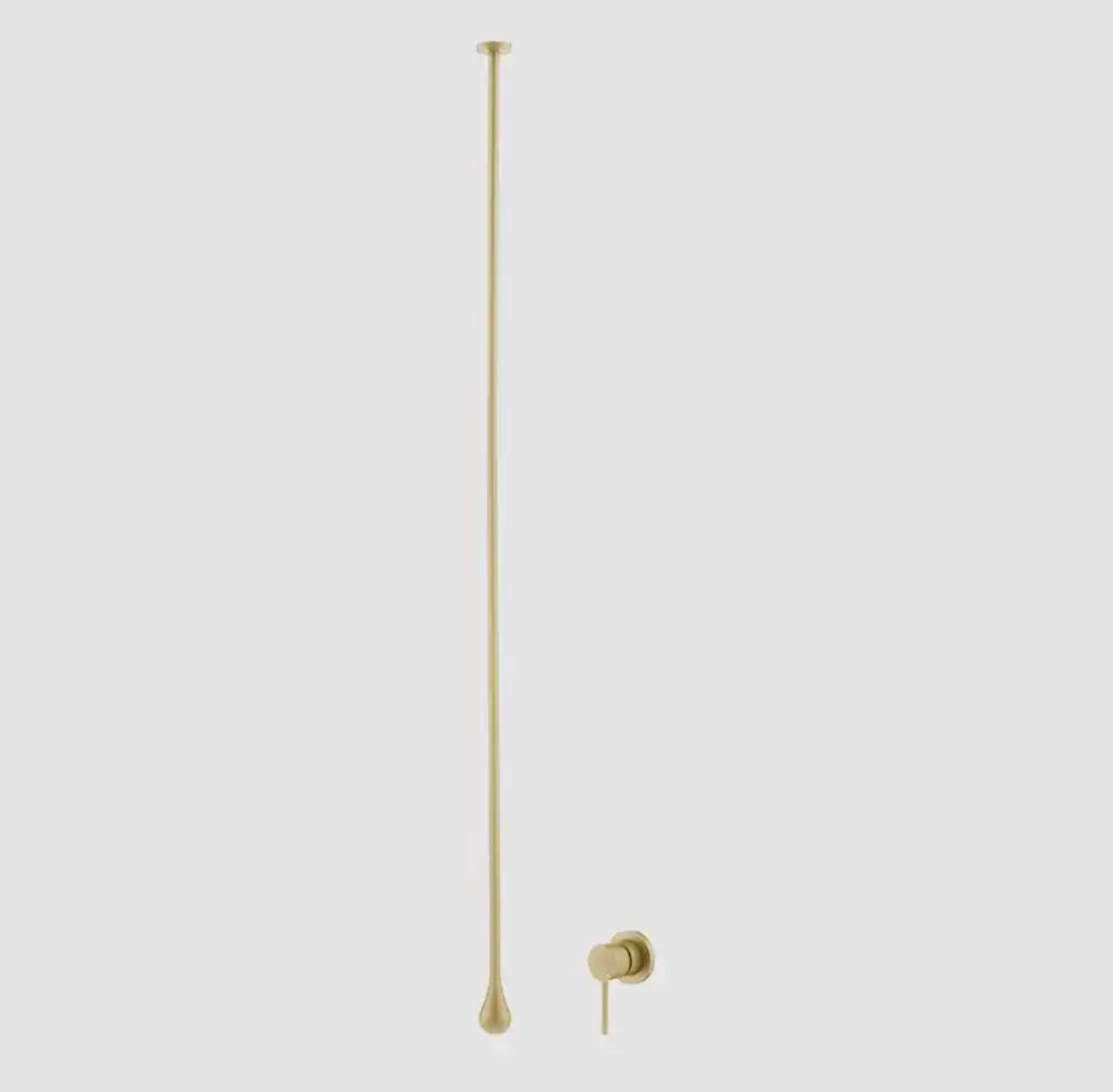 Ceiling Bathroom Faucet With Wall Mounted Hand Control Brushed Gold Finish