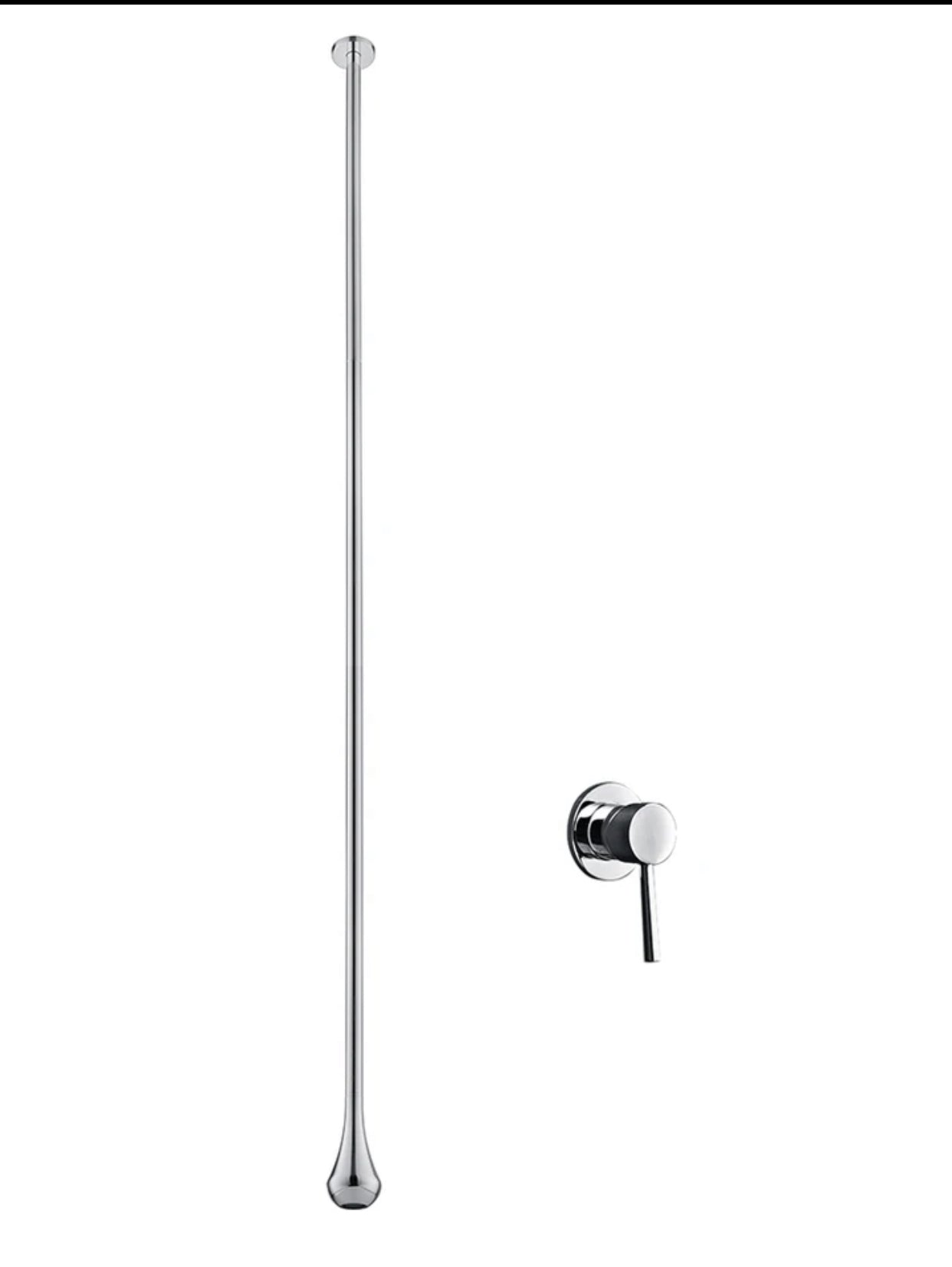 Ceiling Bathroom Faucet With Wall Mounted Hand Control Chrome Finish