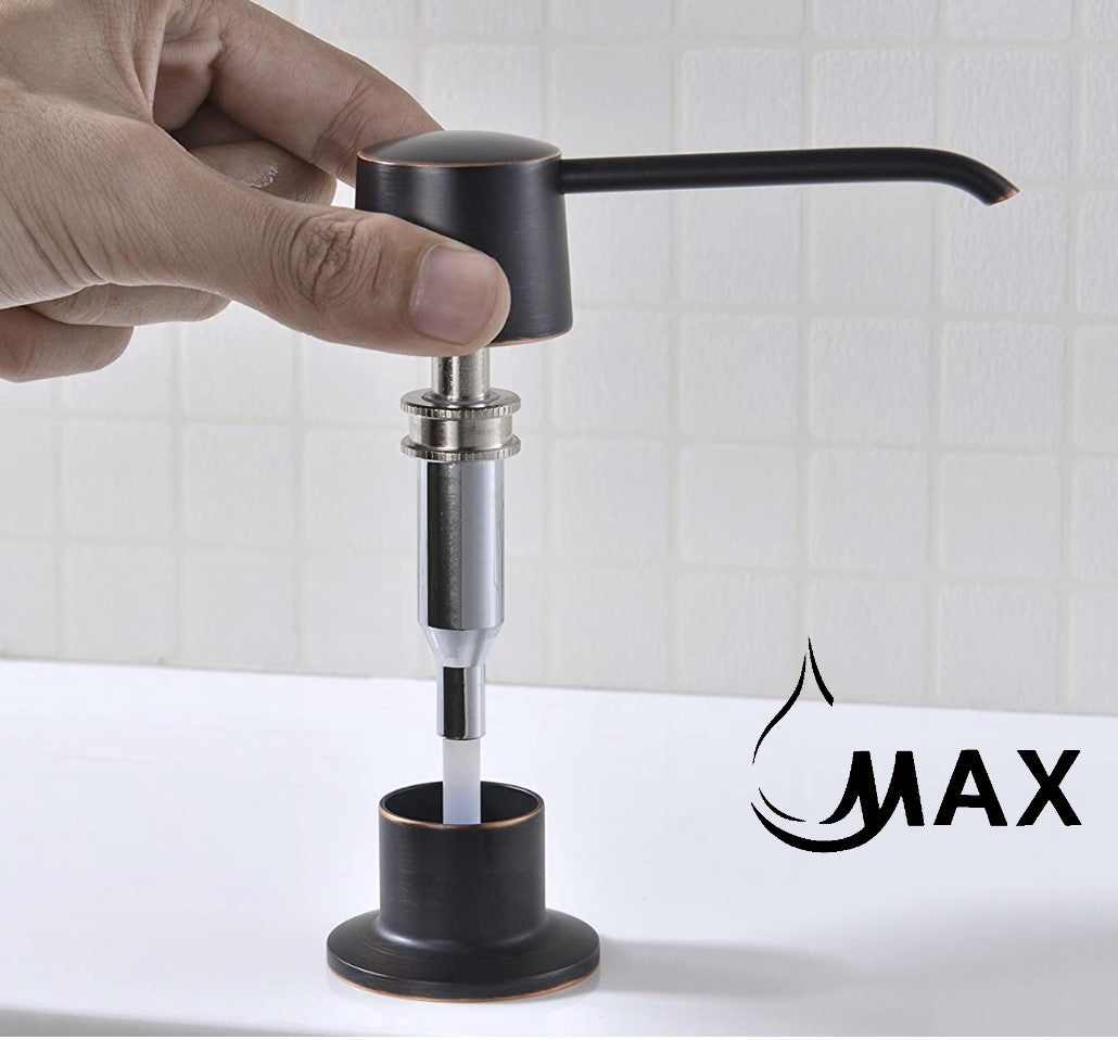 Flexible Pulldown Kitchen Faucet With Soap Dispenser And LED Light Pot Filler 19" Matte Black