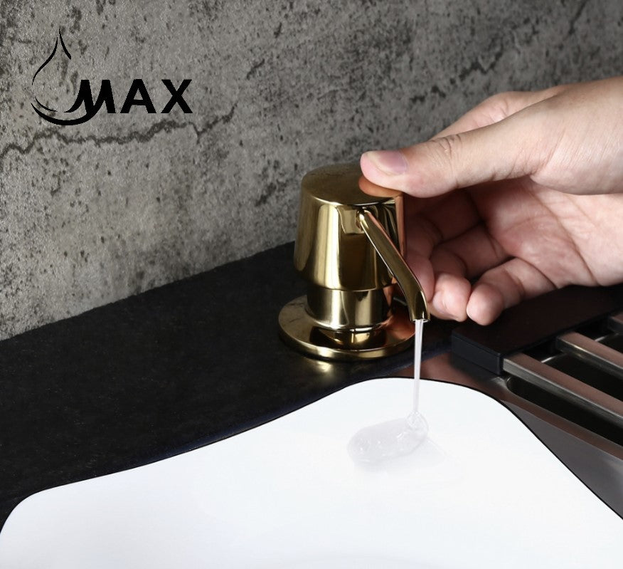 Smart Touch Kitchen Faucet Single Handle Pull-Out 16" With Soap Dispenser Shiny Gold Finish