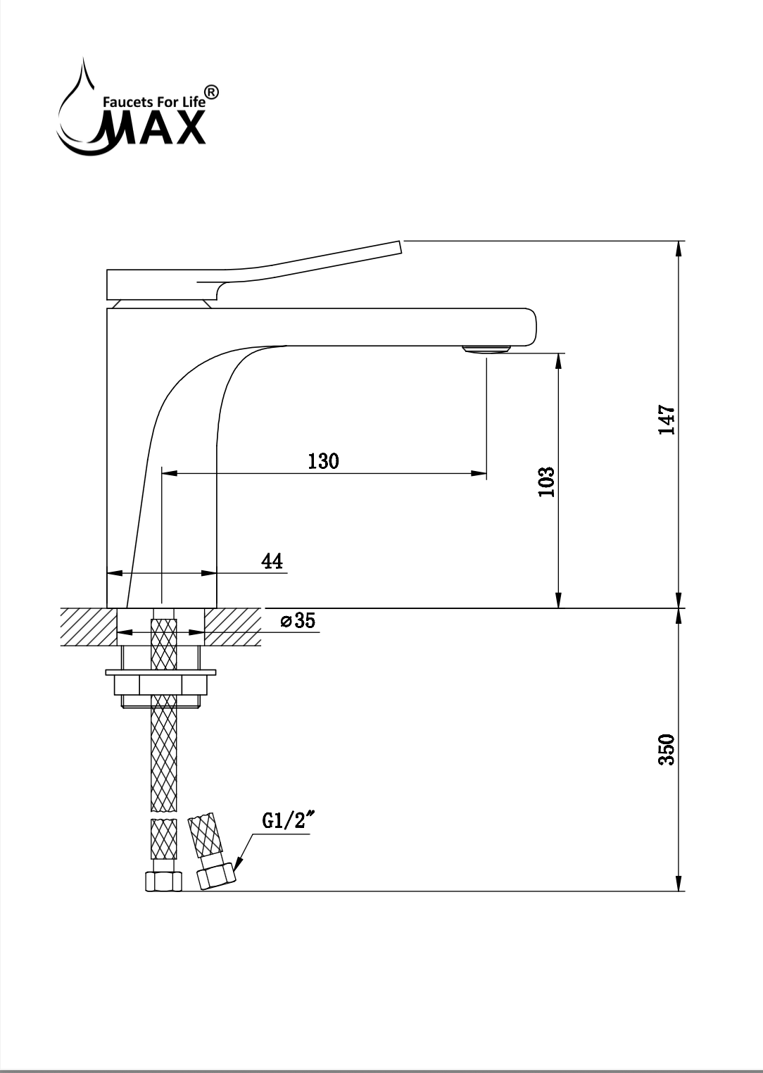 Elegance Bathroom Faucet – Chrome Body with Matte Black Handle