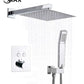 Thermostatic Square Shower System Two Functions With Valve Chrome Finish