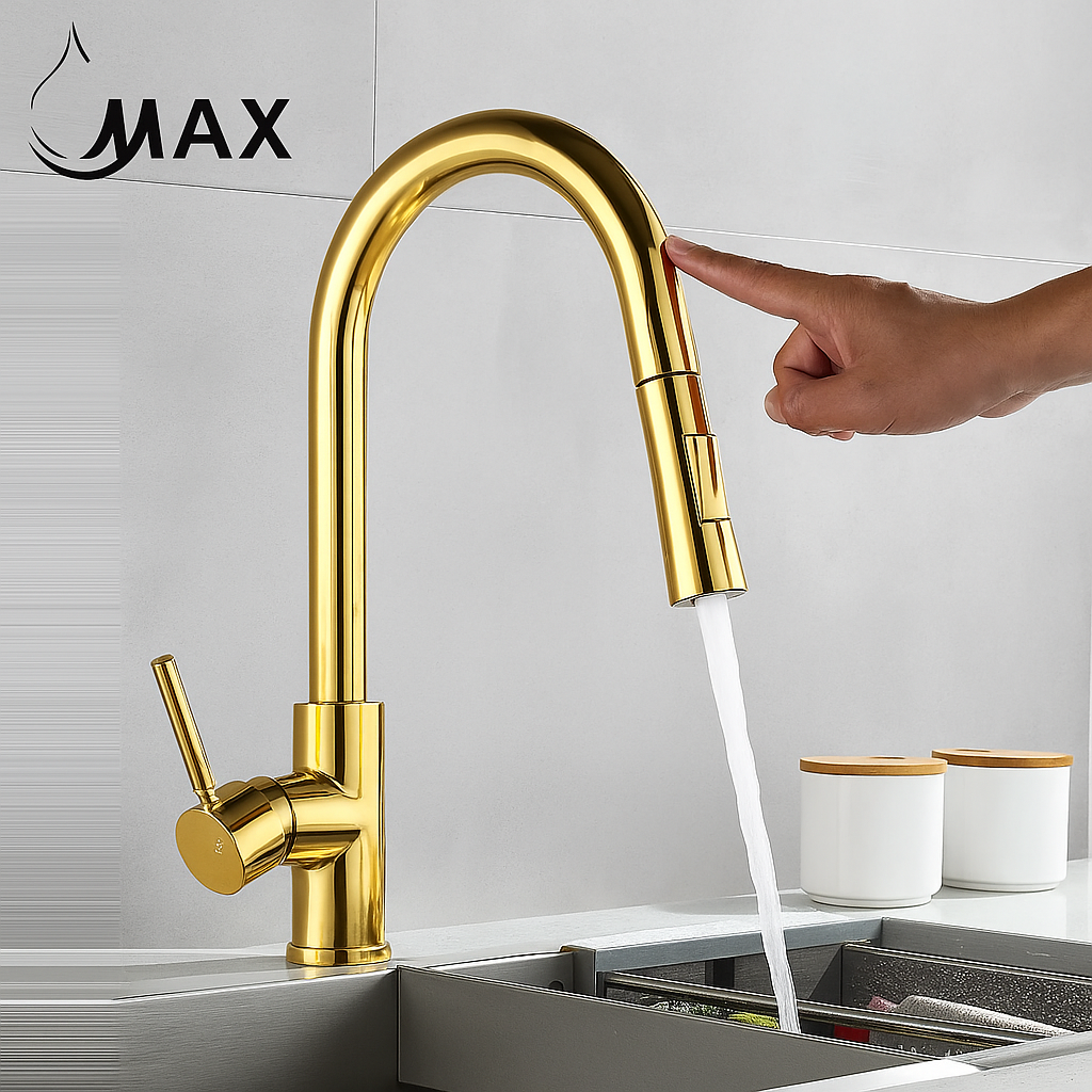 Smart Touch Kitchen Faucet 16" Single Handle Pull-Out – Chrome Finish | MAX Faucets