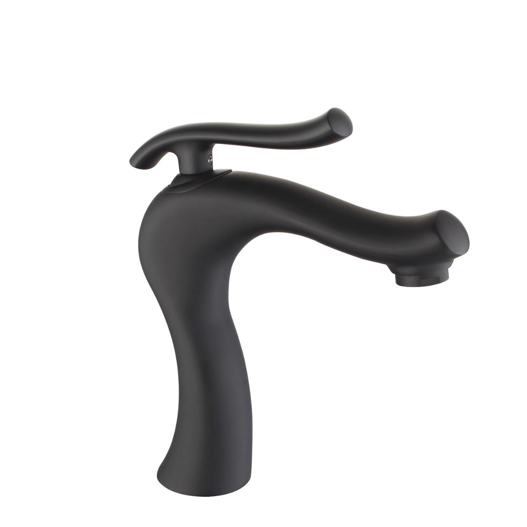 Bathroom Faucet Modern Elegant Single Handle Matte Black Finish