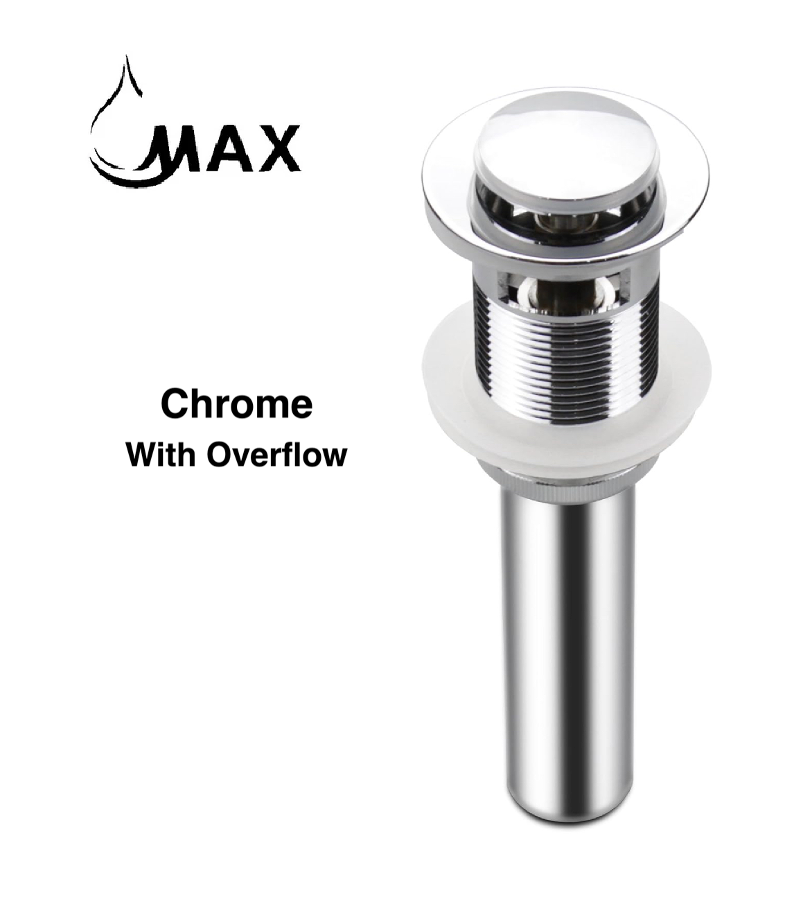 Small Cap Pop Up Sink Drain Assembly With Overflow Chrome