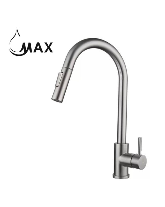 Pull-Out Kitchen Faucet Single Handle 16.5" Brushed Nickel Finish