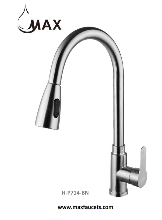 Single Handle Pull-Out Kitchen Faucet 16.5 Inches Brushed Nickel Finish