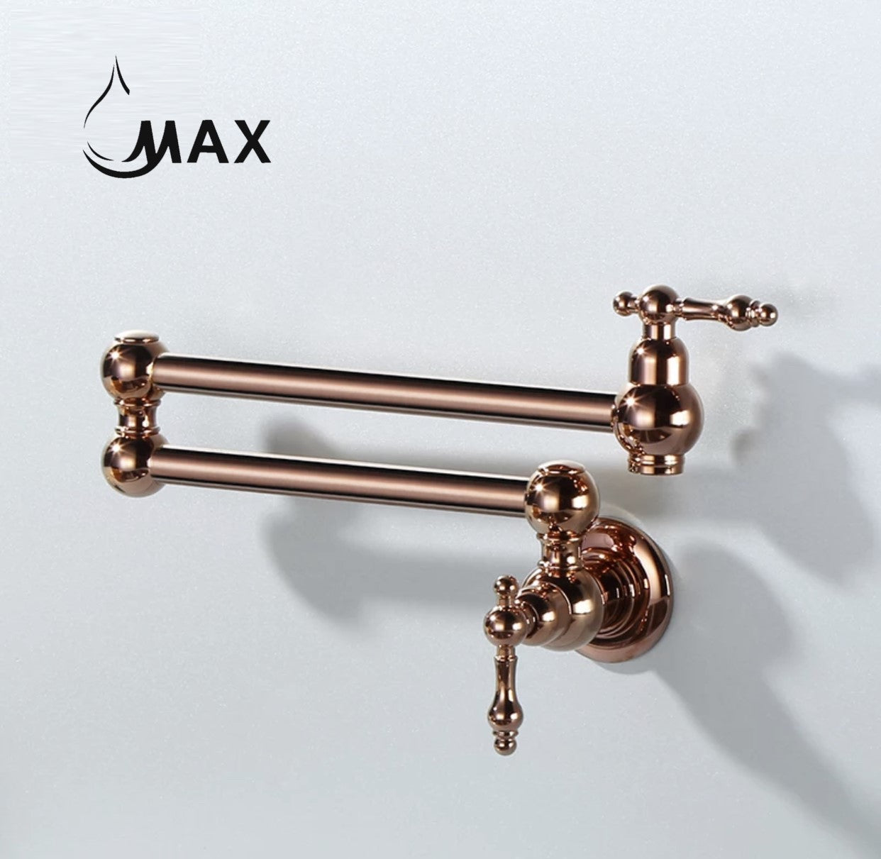 Pot Filler Faucet Double Handle Traditional Wall Mounted With Accessories 22" Rose Gold Finish
SKU: PF-2008-RG
