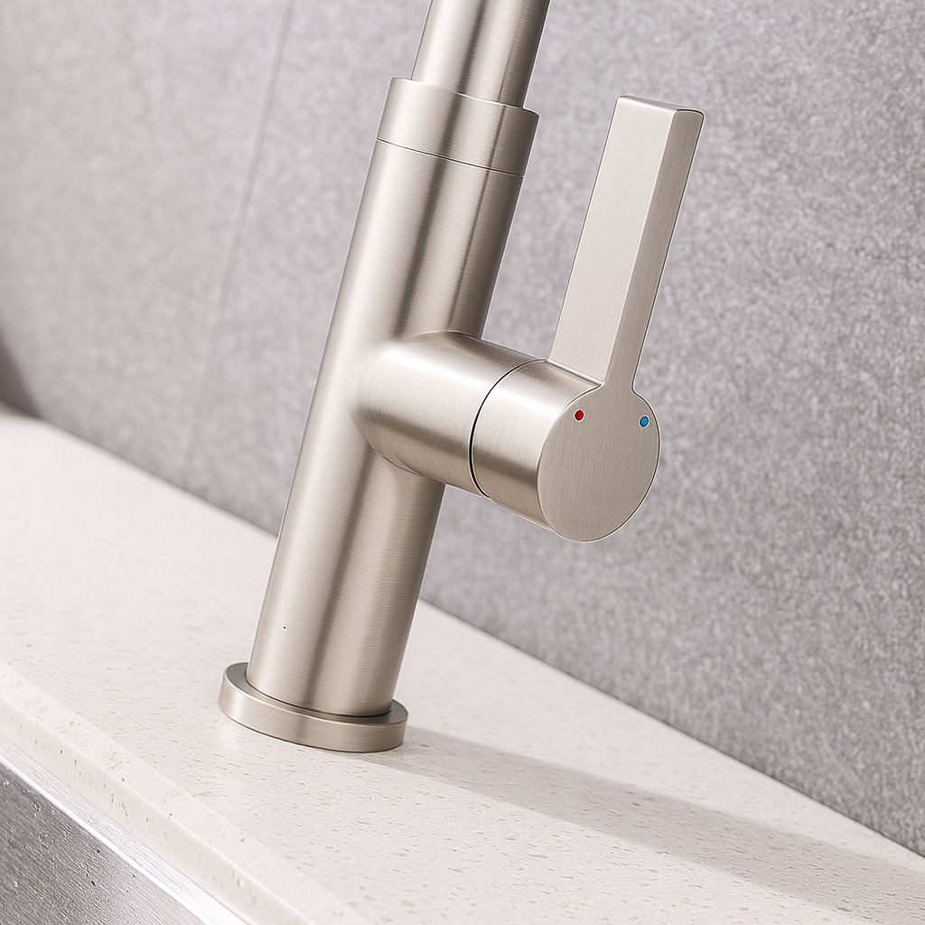 Pull-Out Kitchen Faucet – Single Handle, Brushed Nickel, 18” High-Arc NA-9276-BN