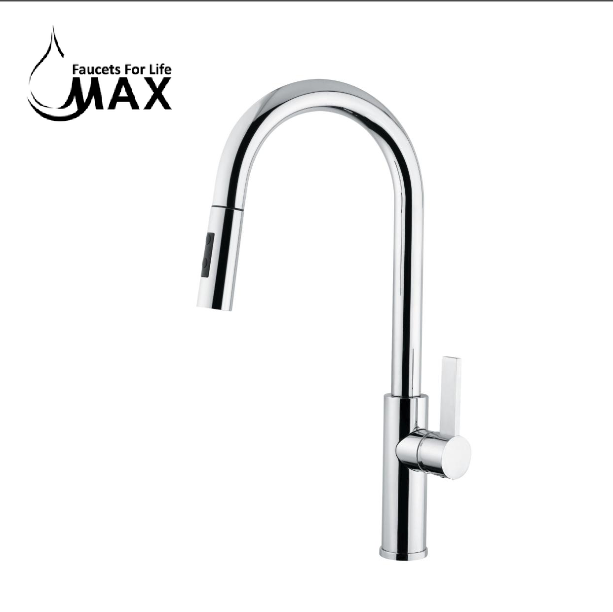 Pull-Out Kitchen Faucet – Single Handle, Chrome, 18” High-Arc NA-9276-C